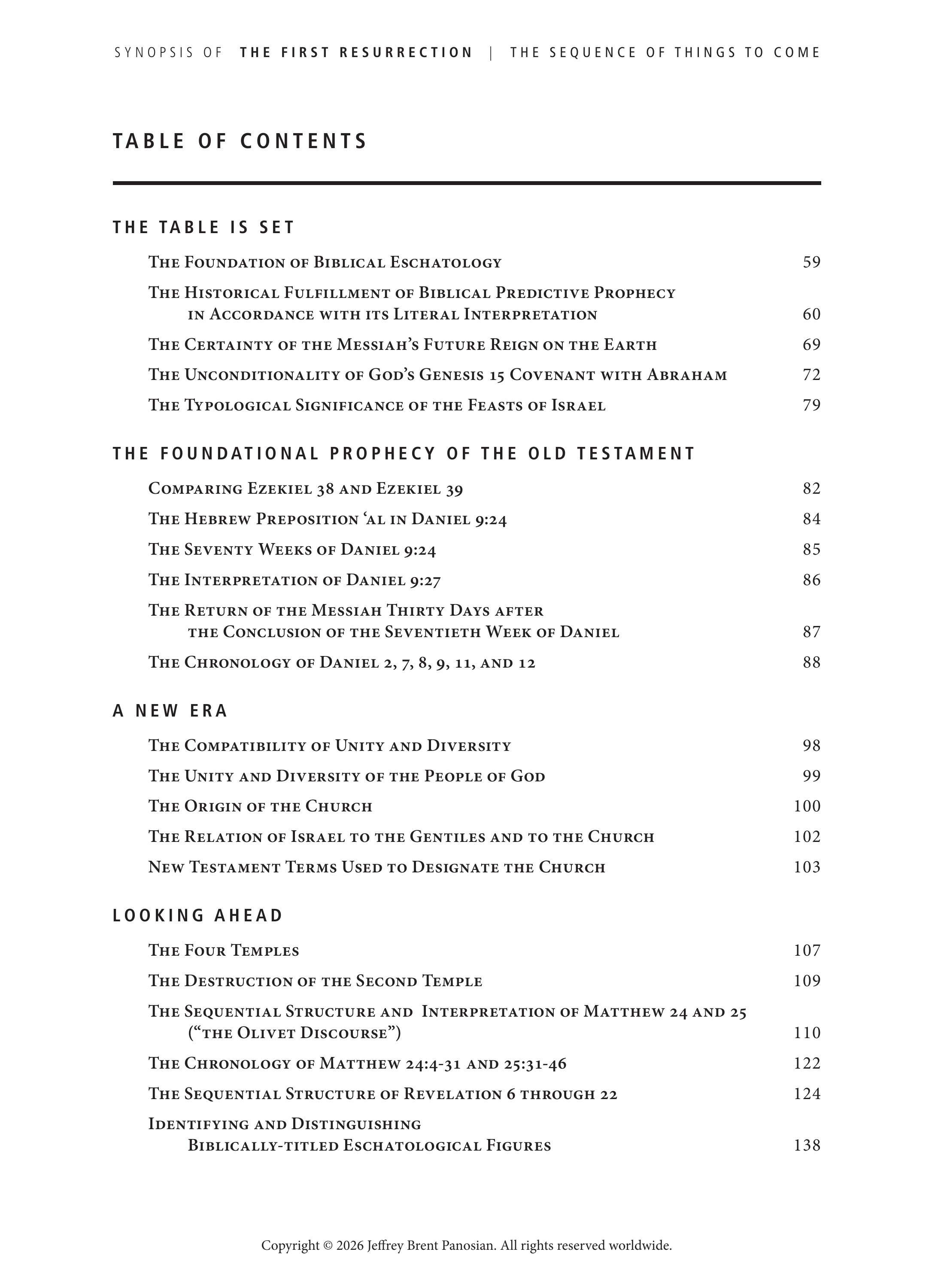 Synopsis Table of Contents Left