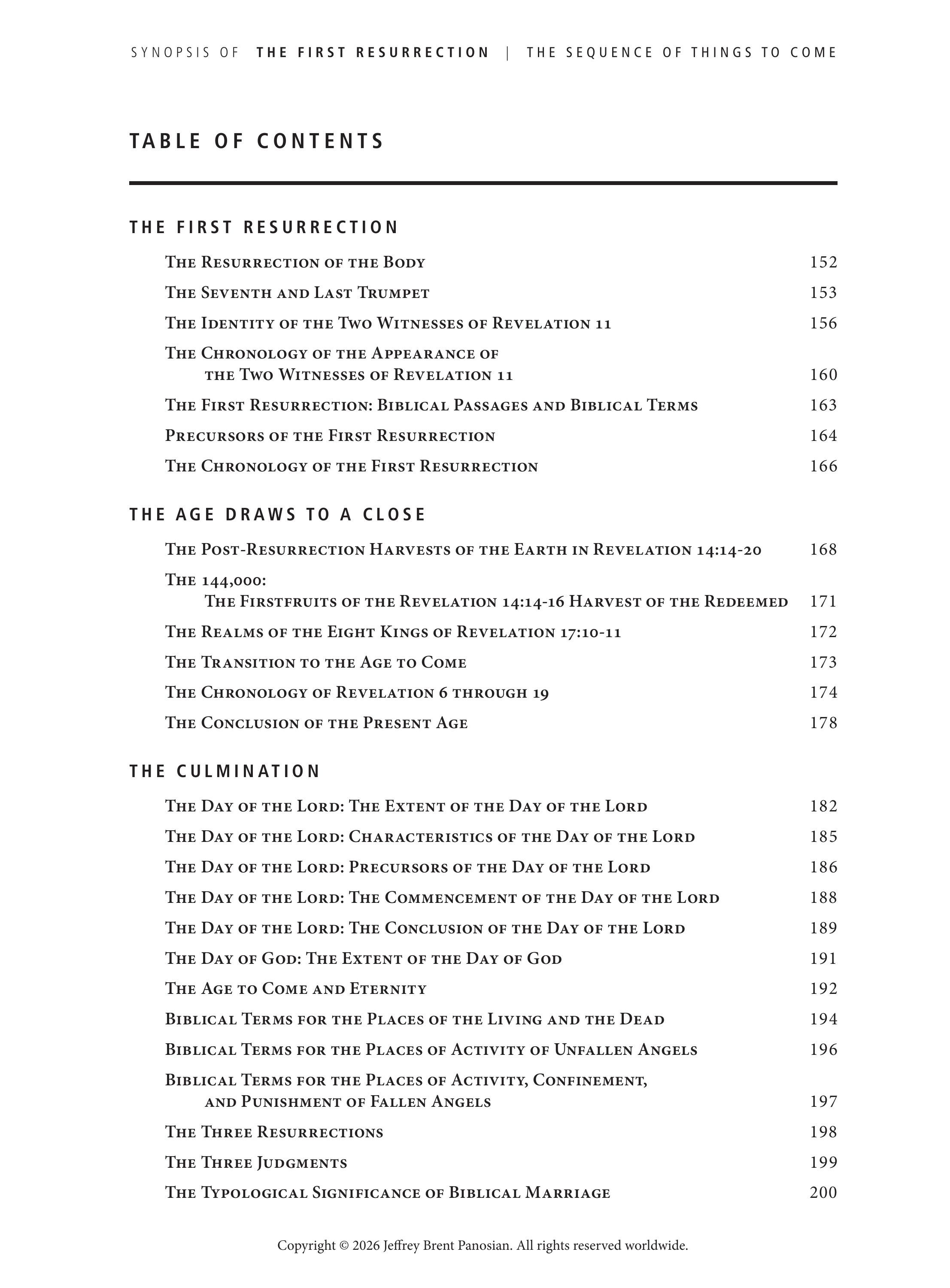 Synopsis Table of Contents Right